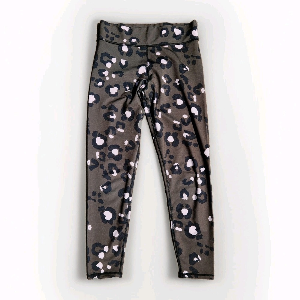 MinkPink MoveActive Savanna Green &‎ Pink Cheetah Print Leggings Ankle Size S